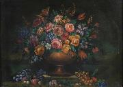 Johann Wilhelm Preyer Vase filled with flowers oil painting